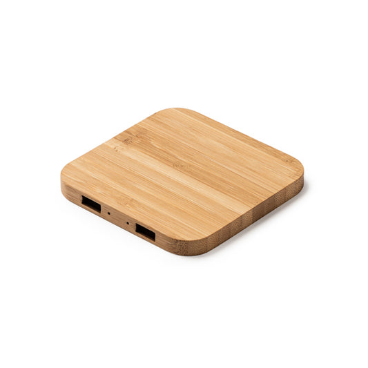 Cargador inalámbrico de bambú para 3 dispositivos