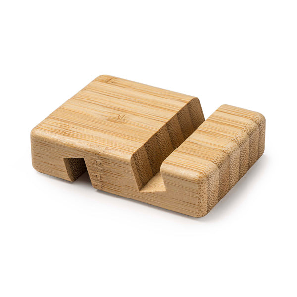Soporte de bambú para móvil y tablet