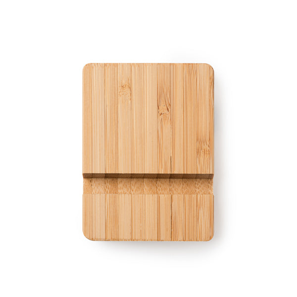Soporte de bambú para móvil y tablet · Crudo
