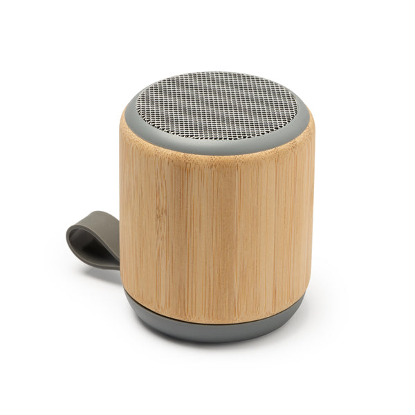 Altavoz Bluetooth de bambú con asa de silicona