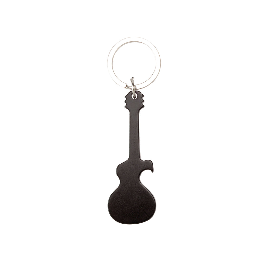 Llavero abridor guitarra de aluminio · Negro