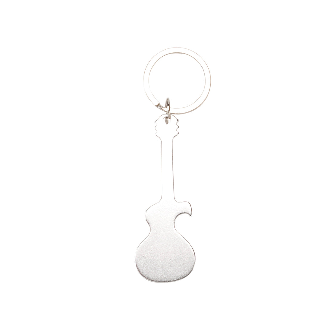 Llavero abridor guitarra de aluminio · Plateado