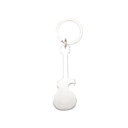 Llavero abridor guitarra de aluminio · Plateado