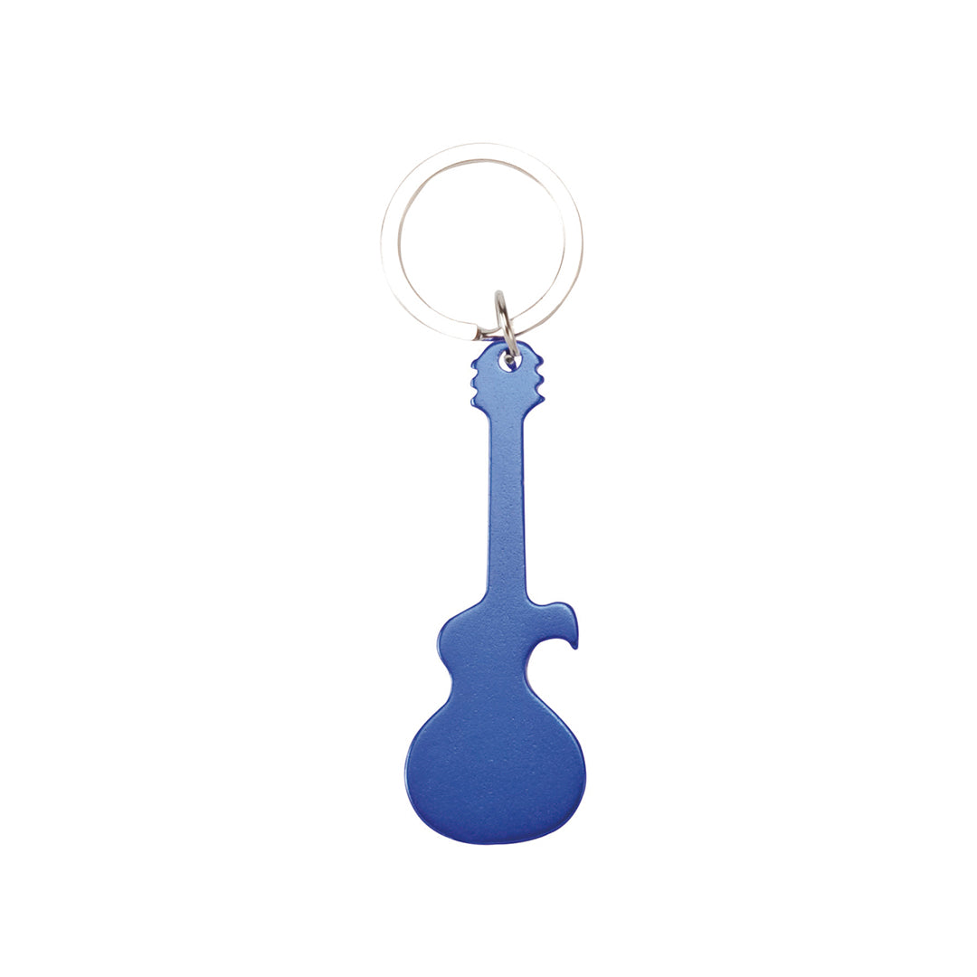 Llavero abridor guitarra de aluminio · Azul