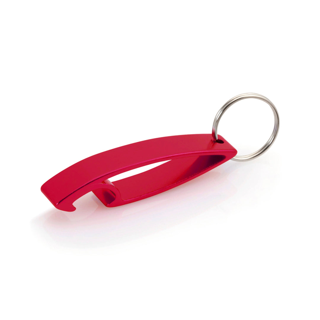 Llavero abridor de aluminio en colores · Rojo