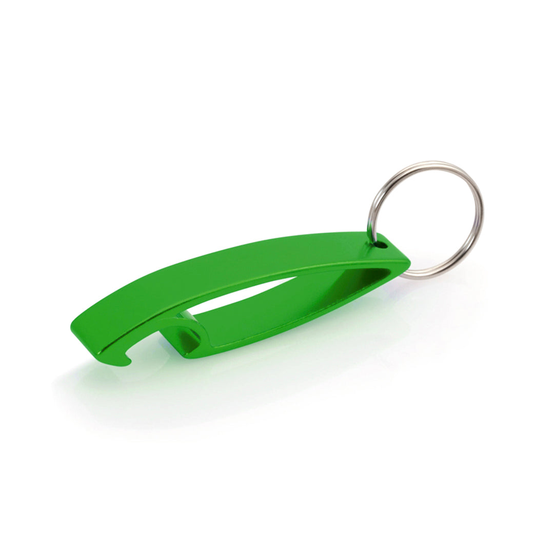 Llavero abridor de aluminio en colores · Verde