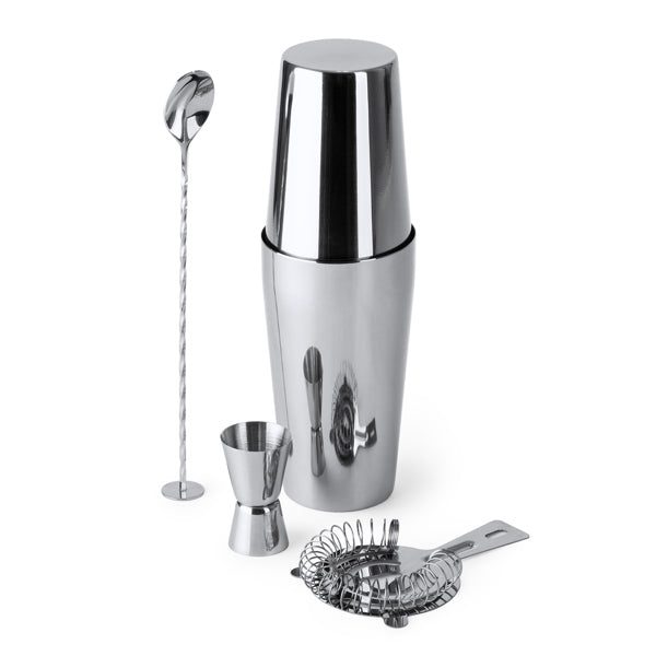 Set de cóctel de acero inoxidable con bolsa