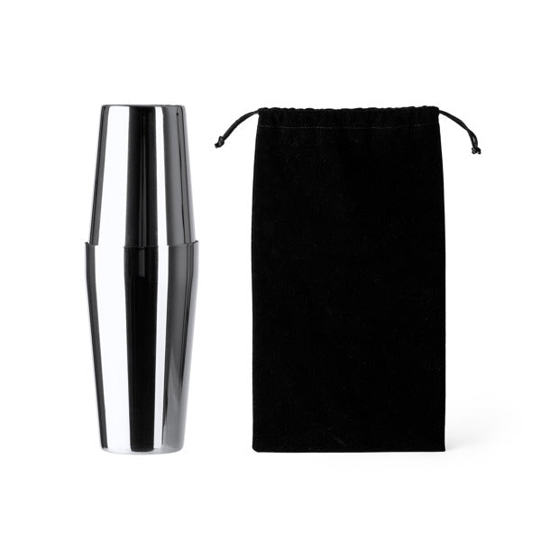 Set de cóctel de acero inoxidable con bolsa · Plata