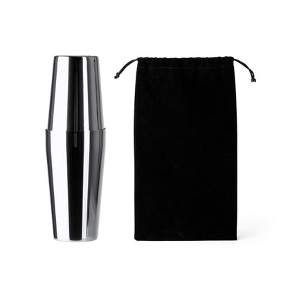 Set de cóctel de acero inoxidable con bolsa · Plata