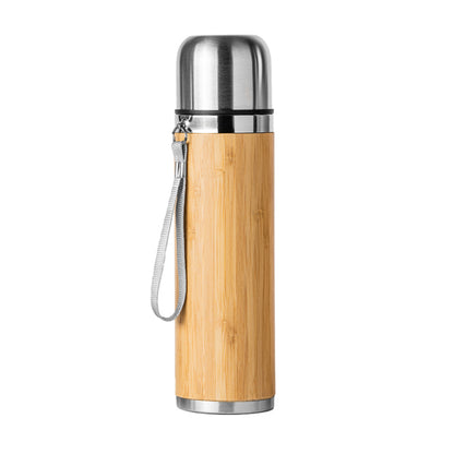 Termo de acero y bambú 420 ml con tapa taza · Bambu