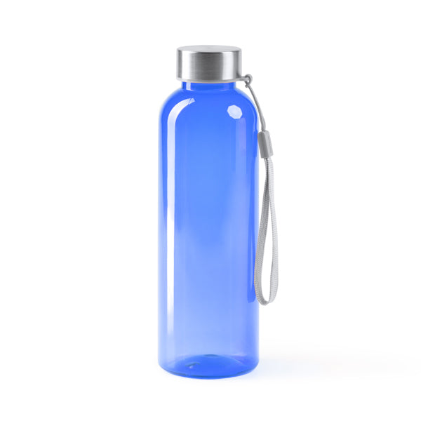Botella de RPET translúcida 600 ml con cinta · Royal