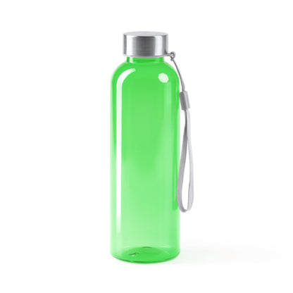 Botella de RPET translúcida 600 ml con cinta · Verde Helecho