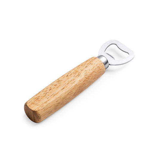 Abridor de acero inoxidable con mango de madera