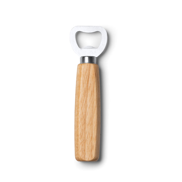 Abridor de acero inoxidable con mango de madera · Crudo
