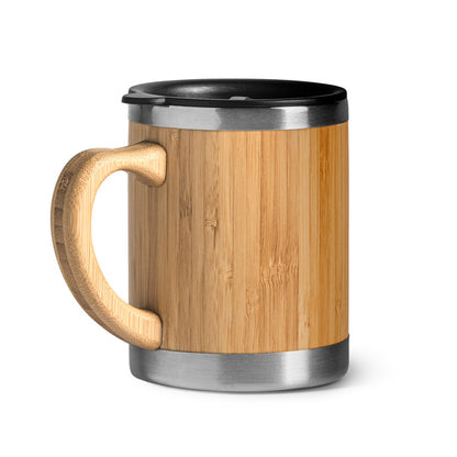 Taza térmica de bambú y acero 340 ml
