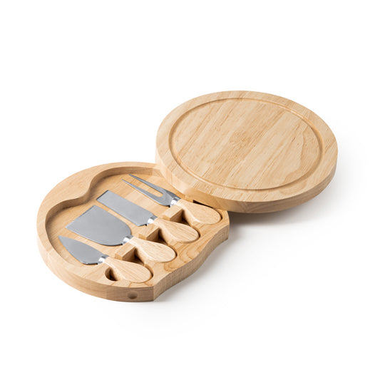 Set de quesos con tabla y estuche de madera