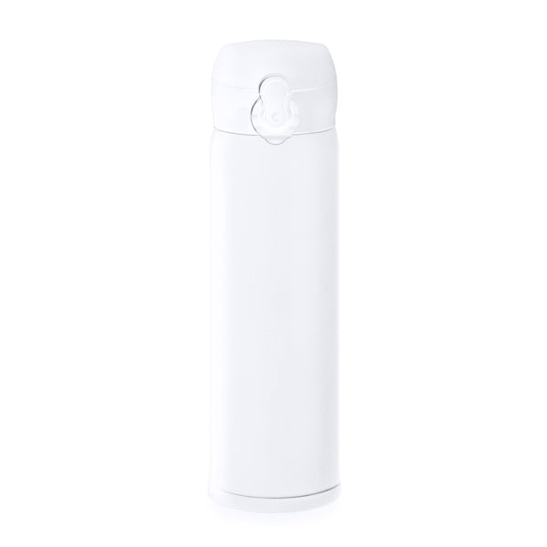 Termo de acero inoxidable 450 ml con cierre de seguridad · Blanco