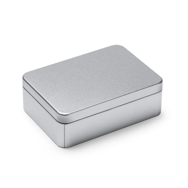 Set de vino en caja metálica acolchada · Plata