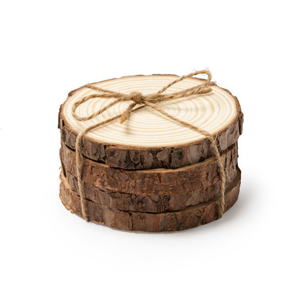 Set de 4 posavasos de madera de pino