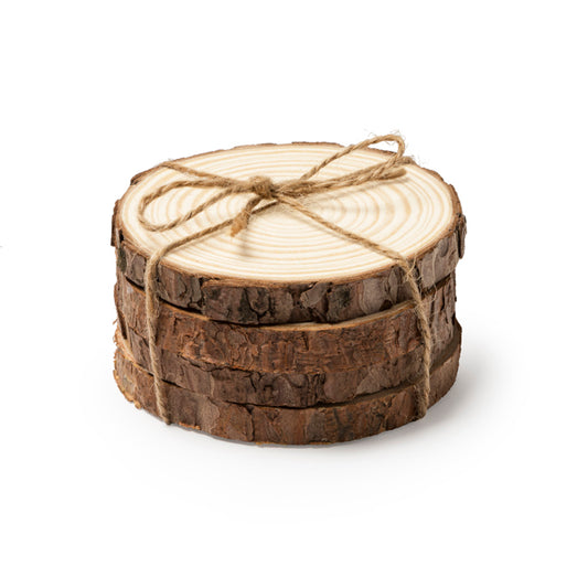 Set de 4 posavasos de madera de pino
