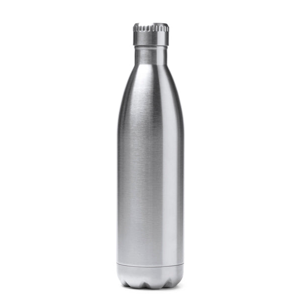 Botella de acero inoxidable 850 ml con acabado brillante · Plata