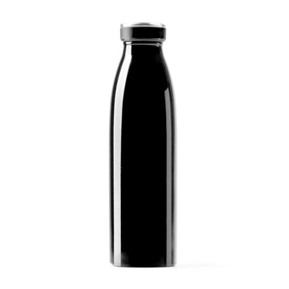 Botella térmica blanca de acero inoxidable 500 ml · Negro