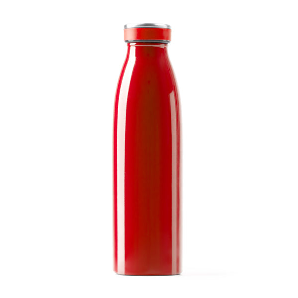 Botella térmica blanca de acero inoxidable 500 ml · Rojo