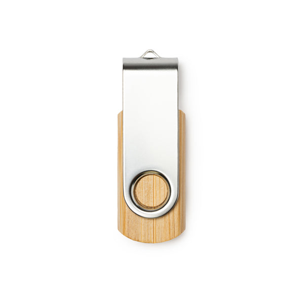 Memoria USB 16 GB de bambú con clip metálico · Bambu
