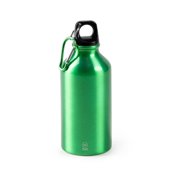 Botella de aluminio reciclado 400 ml con mosquetón