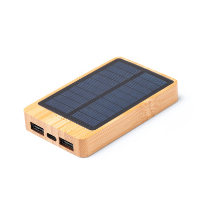 Batería externa solar de bambú 5000 mAh