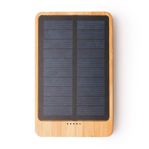 Batería externa solar de bambú 5000 mAh · Crudo