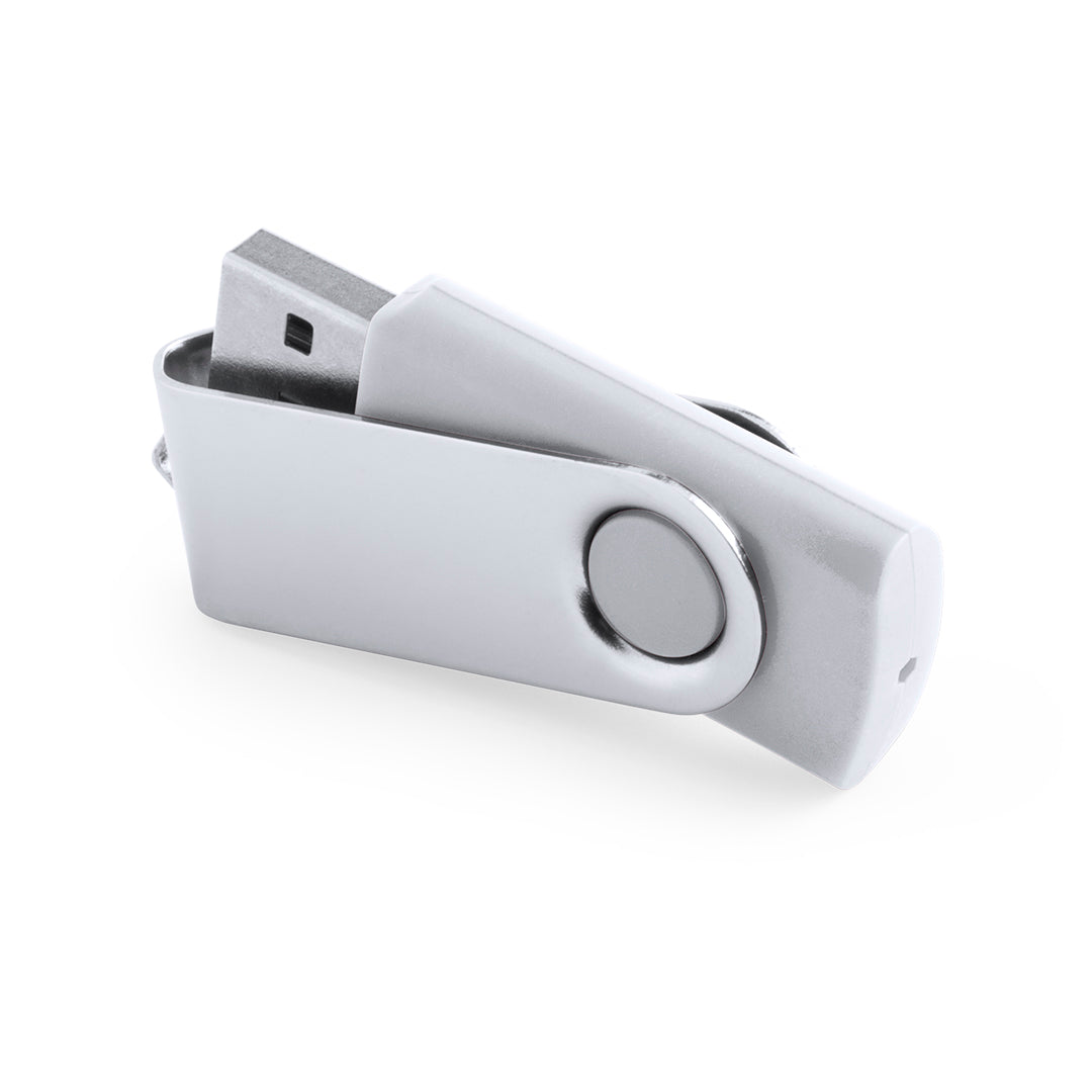 Memoria USB 16GB giratoria en colores · Blanco