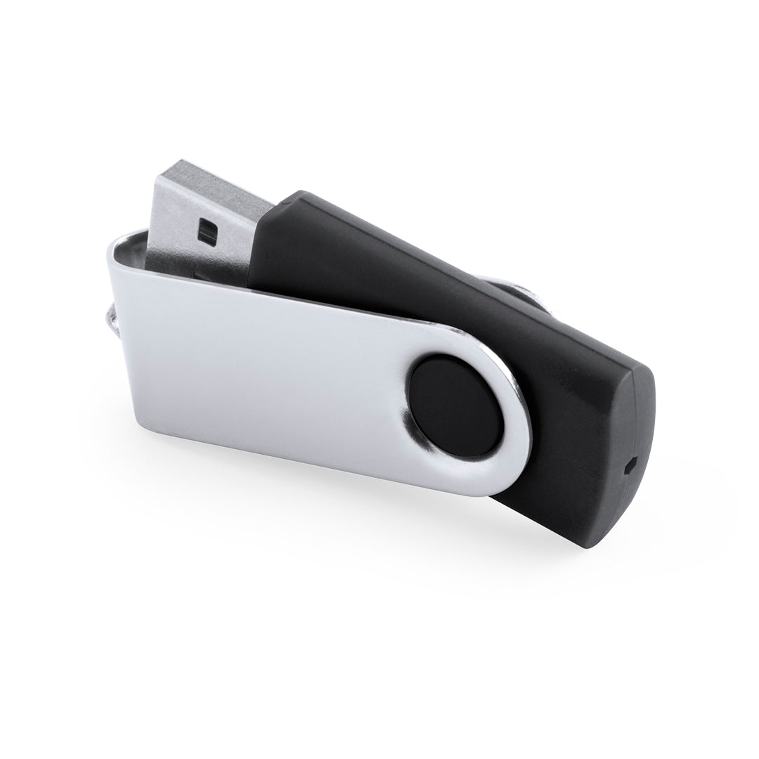 Memoria USB 16GB giratoria en colores · Negro