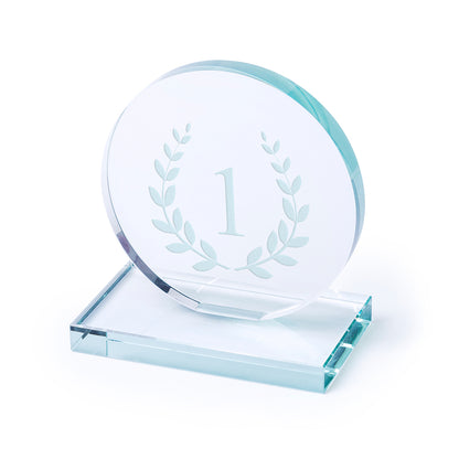 Placa trofeo de cristal redonda