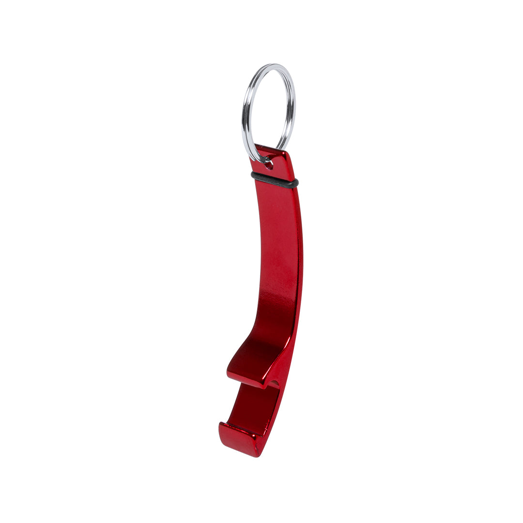 Llavero abridor de aluminio · Rojo