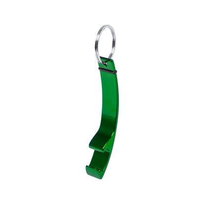 Llavero abridor de aluminio · Verde
