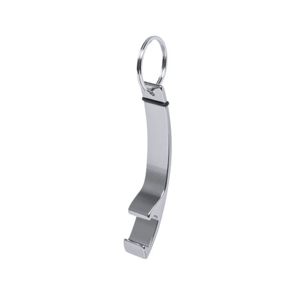 Llavero abridor de aluminio · Plateado