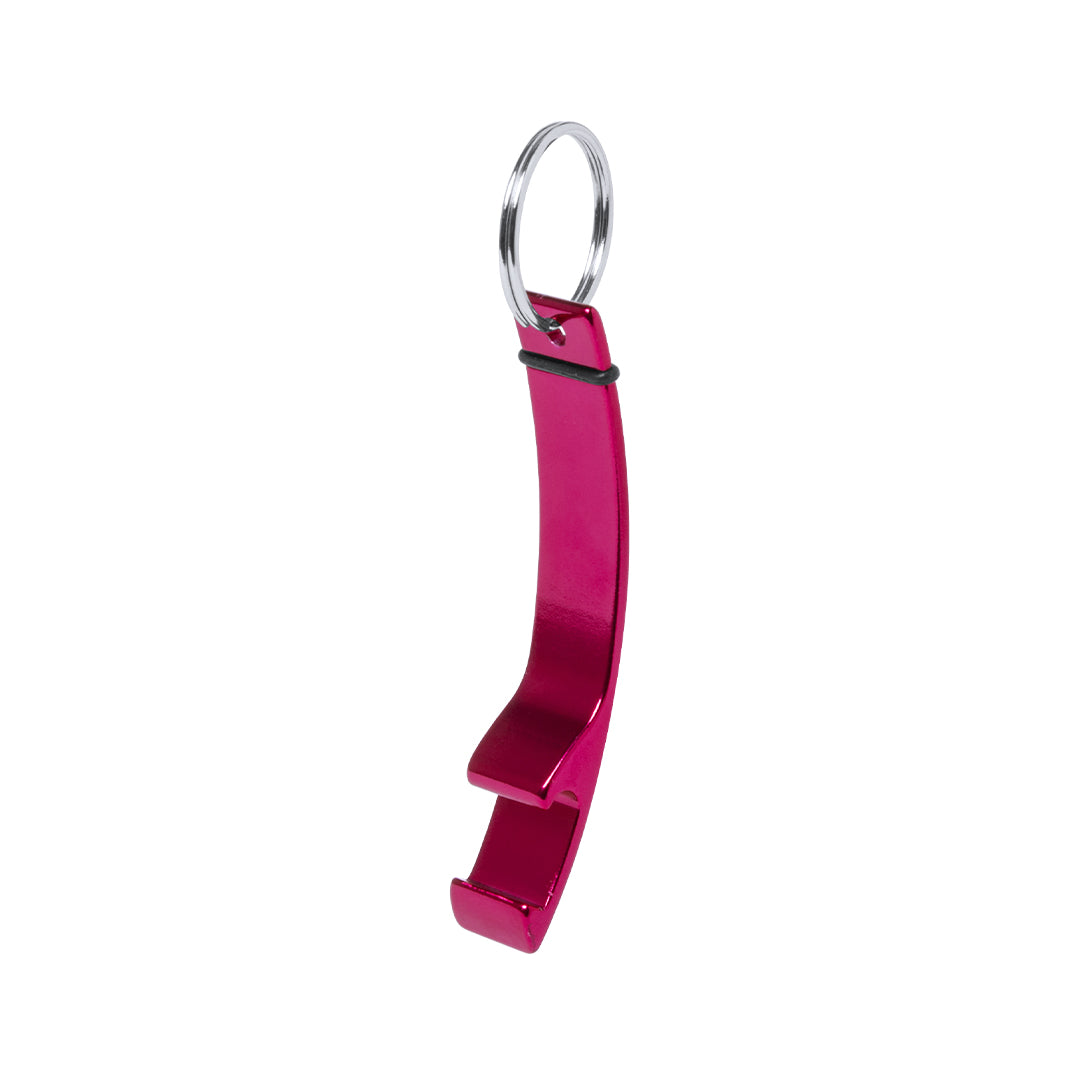 Llavero abridor de aluminio · Fucsia
