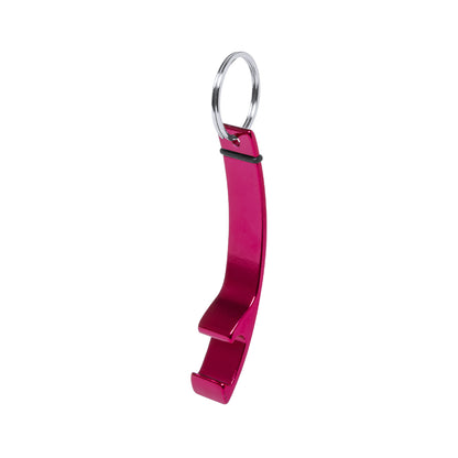 Llavero abridor de aluminio · Fucsia