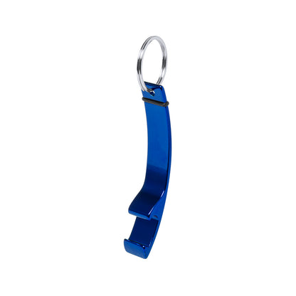 Llavero abridor de aluminio · Azul