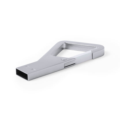 Memoria USB 8GB mosquetón · Blanco