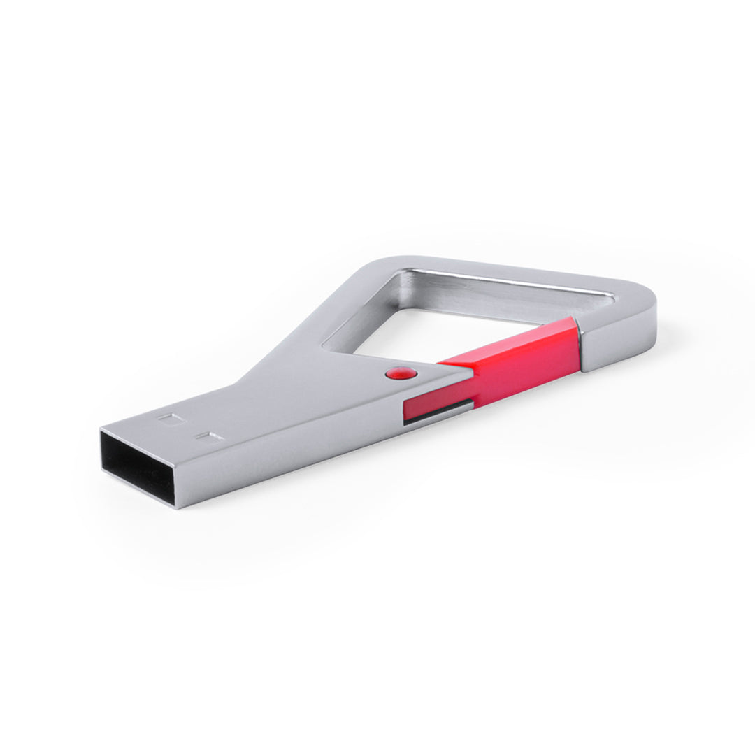 Memoria USB 8GB mosquetón · Rojo