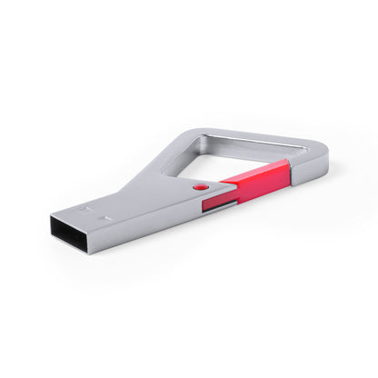 Memoria USB 8GB mosquetón · Rojo