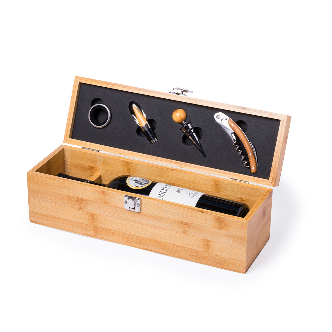 Set de vino de bambú 5 accesorios