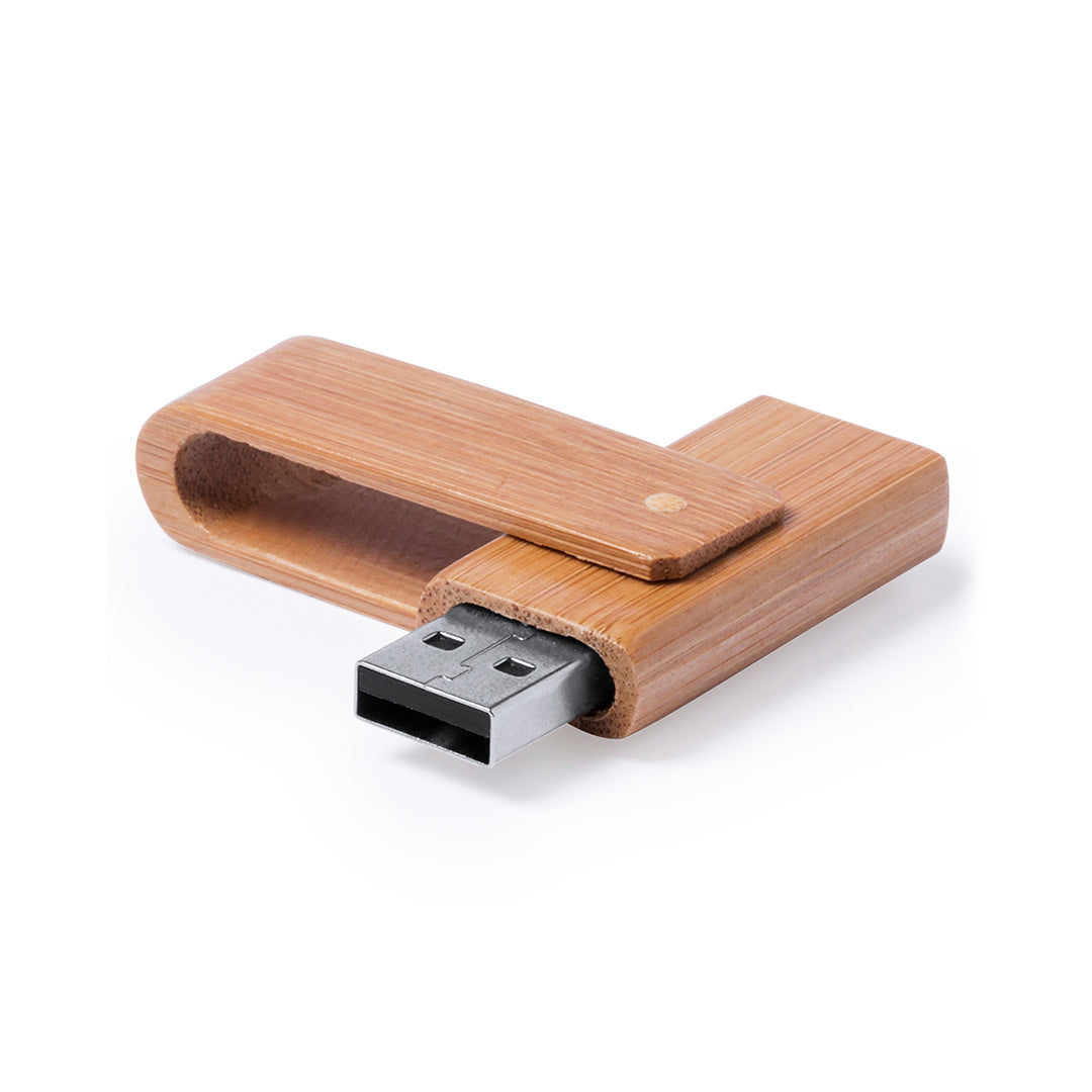 Memoria USB 16GB giratoria de bambú