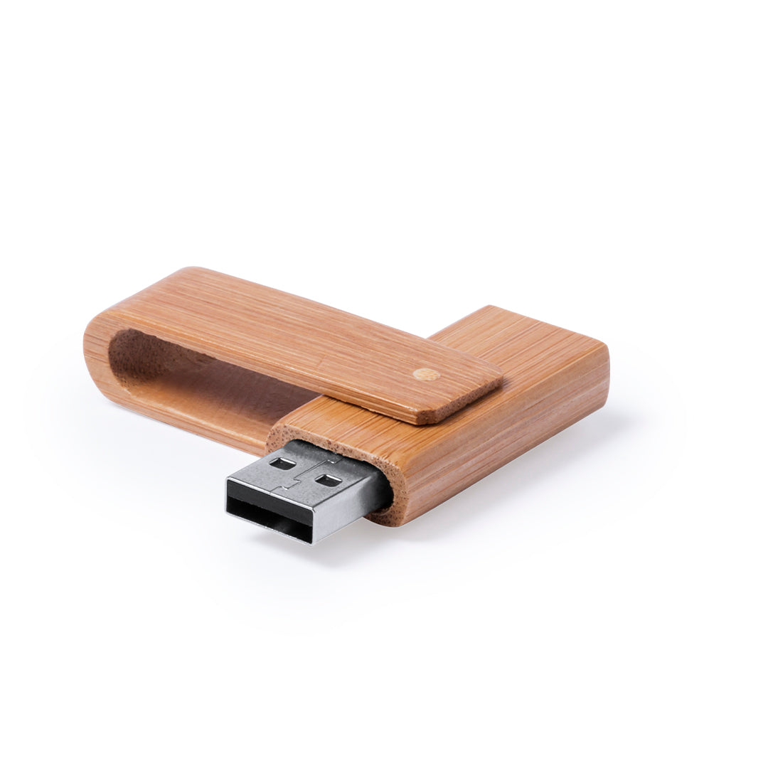 Memoria USB 16GB giratoria de bambú