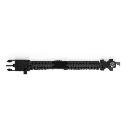 Pulsera de supervivencia 5 en 1 · Negro