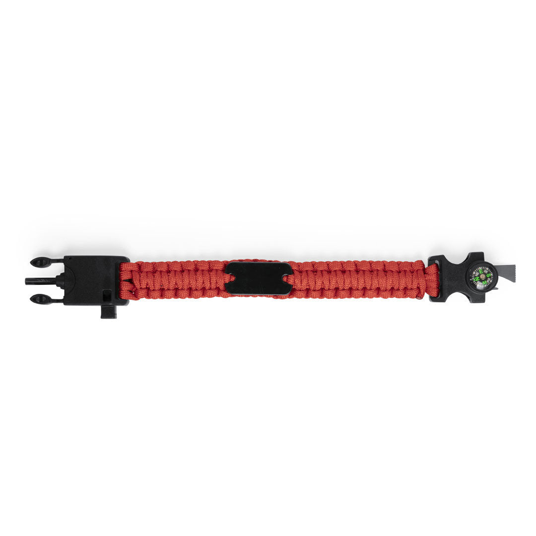 Pulsera de supervivencia 5 en 1 · Rojo