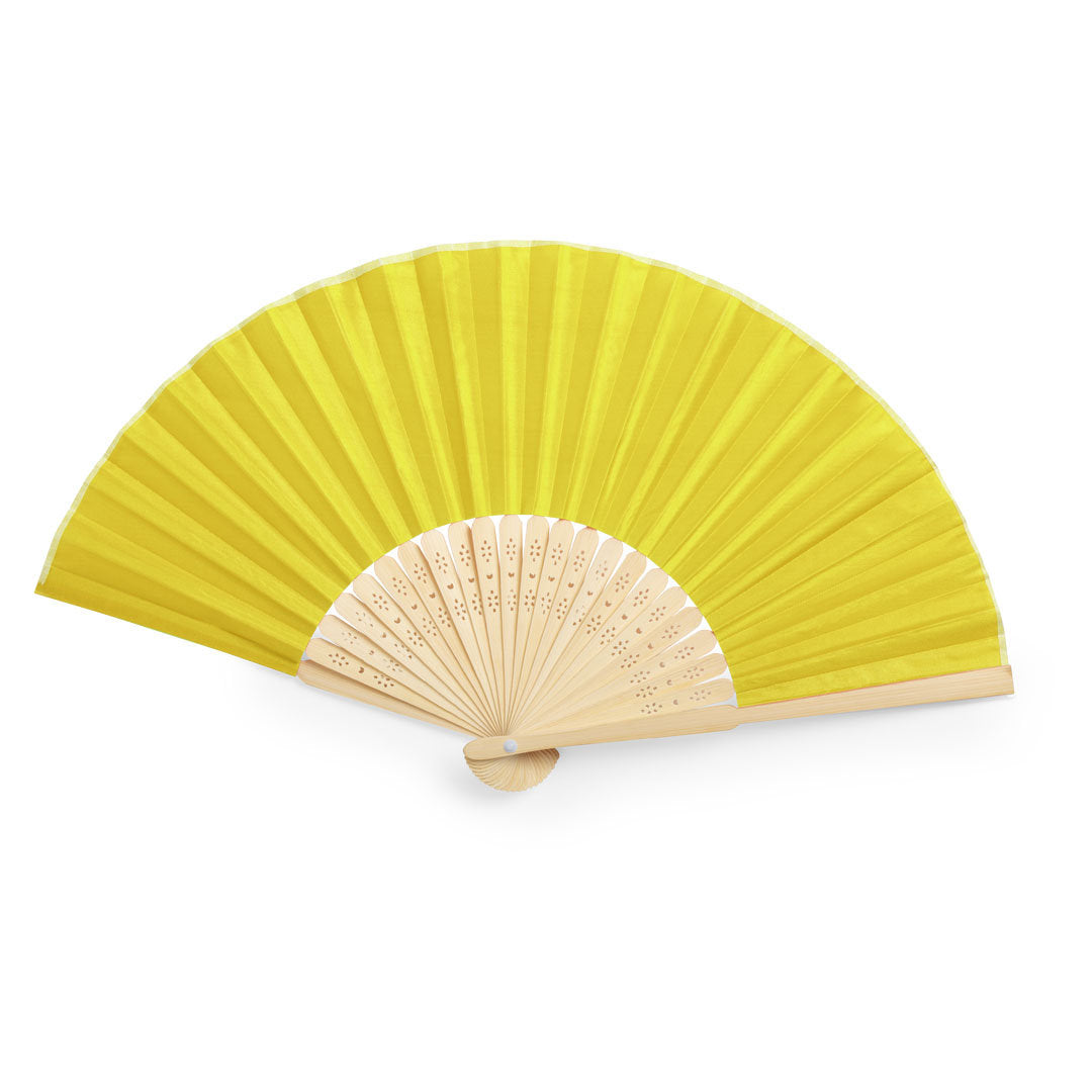 Abanico de bambú flexible en colores · Amarillo