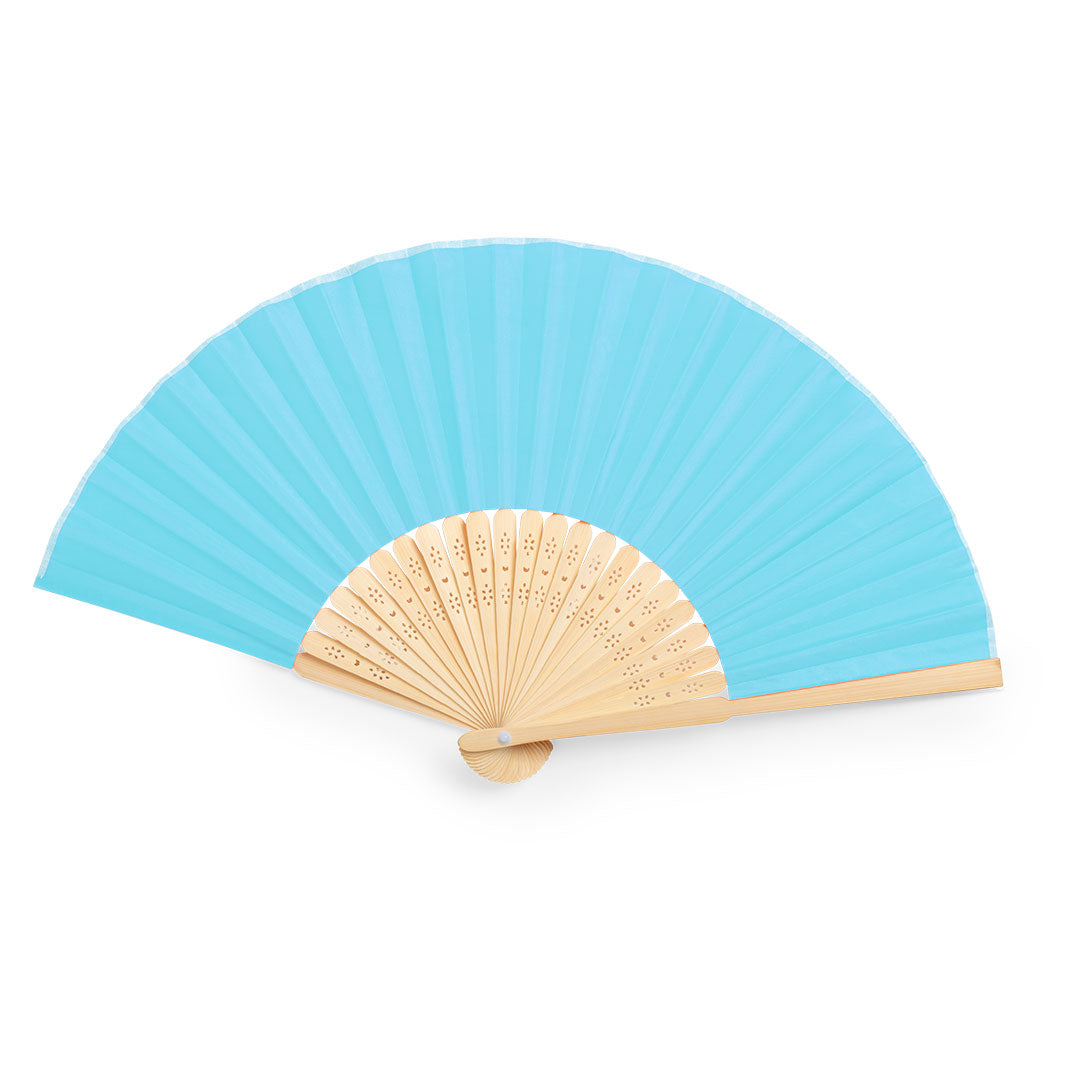 Abanico de bambú flexible en colores · Azul Claro